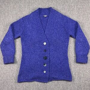 J.Jill Blue Chunky Knit Button Front Cardigan Sweater Size S